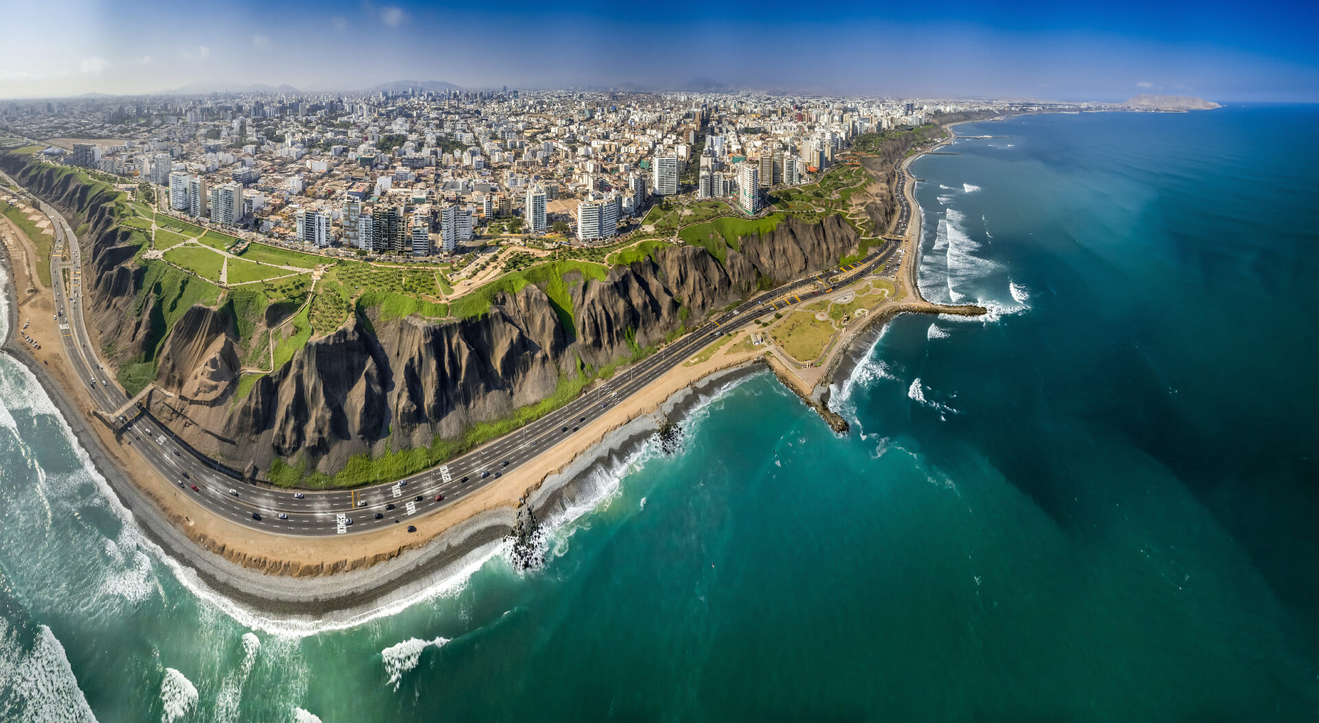 Panoramic photo of Peru beach